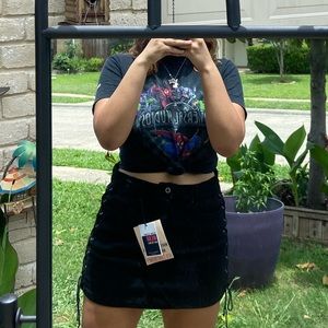 Black Laced up mini skirt 🐾